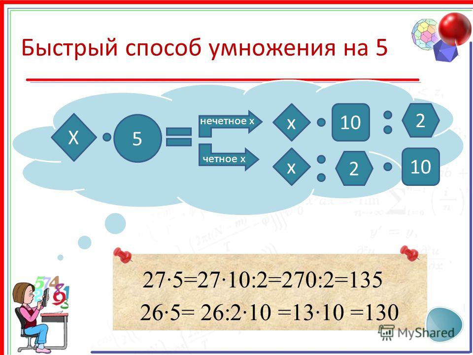 Умножения 5 7 на 2 2. Способы быстрого умножения. Приемы быстрого счета умножение. Способы быстрого умножения чисел. Быстрый счёт в уме методика.