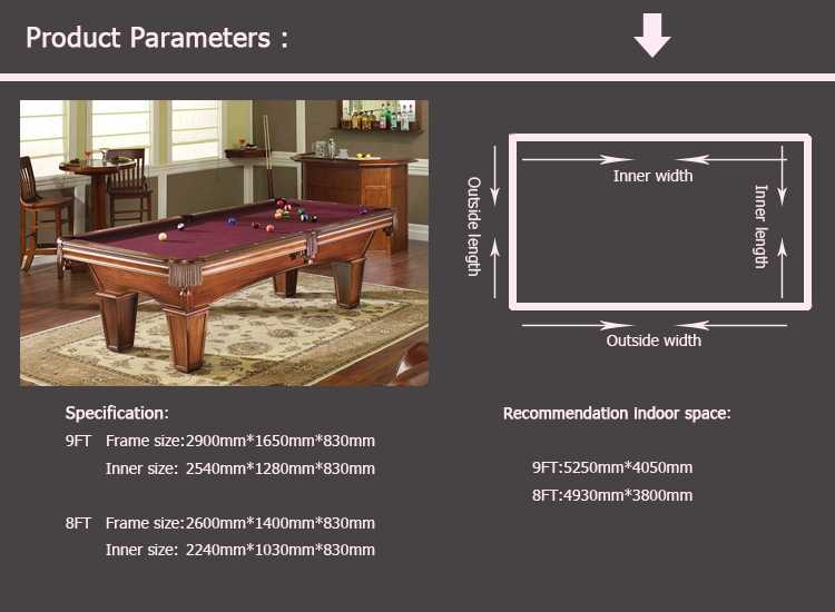 Подобрать бильярдный стол по размеру комнаты