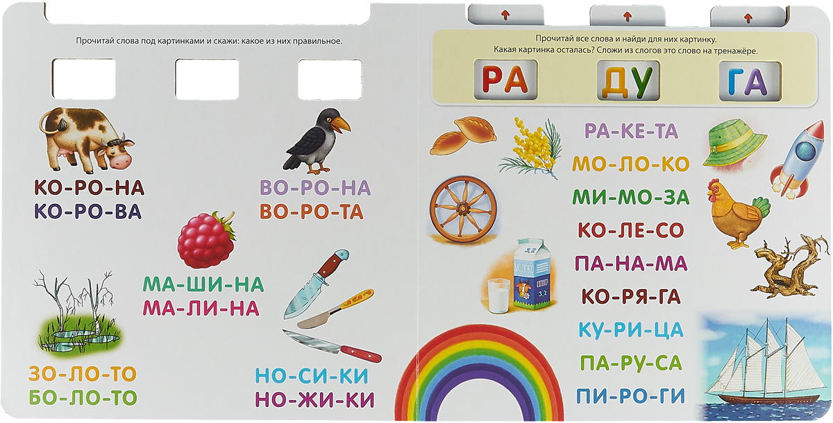 Слова для чтения по слогам