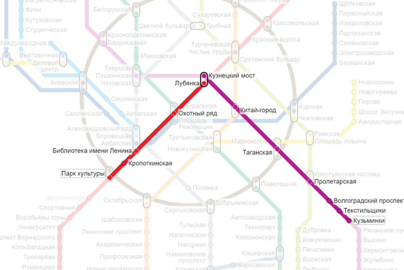 Схема метро Москвы парк Горького. С Казанского вокзала до парка Горького на метро.