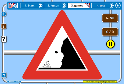 English Rock fall game