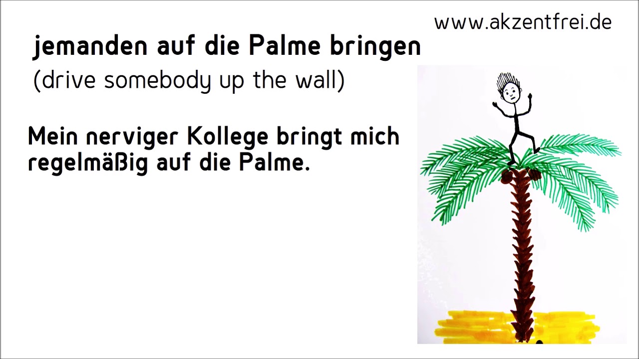 Auf die. Jemanden. Akzentfrei. Das bringt mich auf die Palme перевод. Bringen.