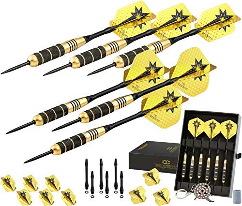 CC-Exquisite Professional Darts Set - Customizable Configuration 6 Steel Tip Darts 18g/22g with 12...