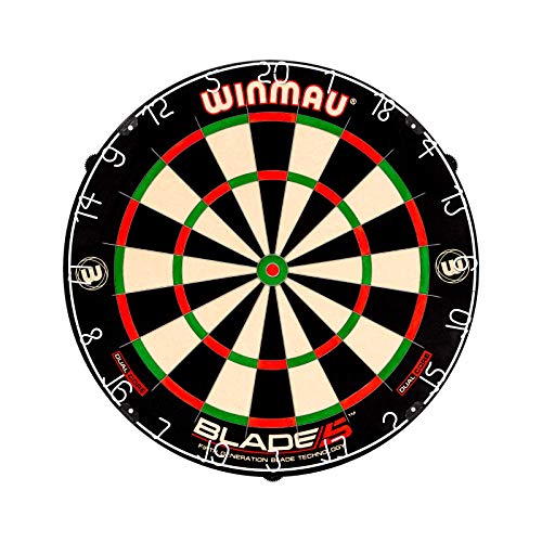 Winmau Blade 5 Dual Core Bristle Dartboard with Increased Scoring Area and Improved Dart Deflection...