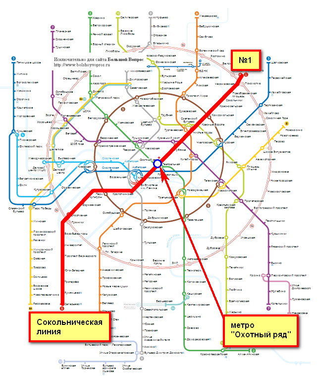 Схема проезда метро с расчетом