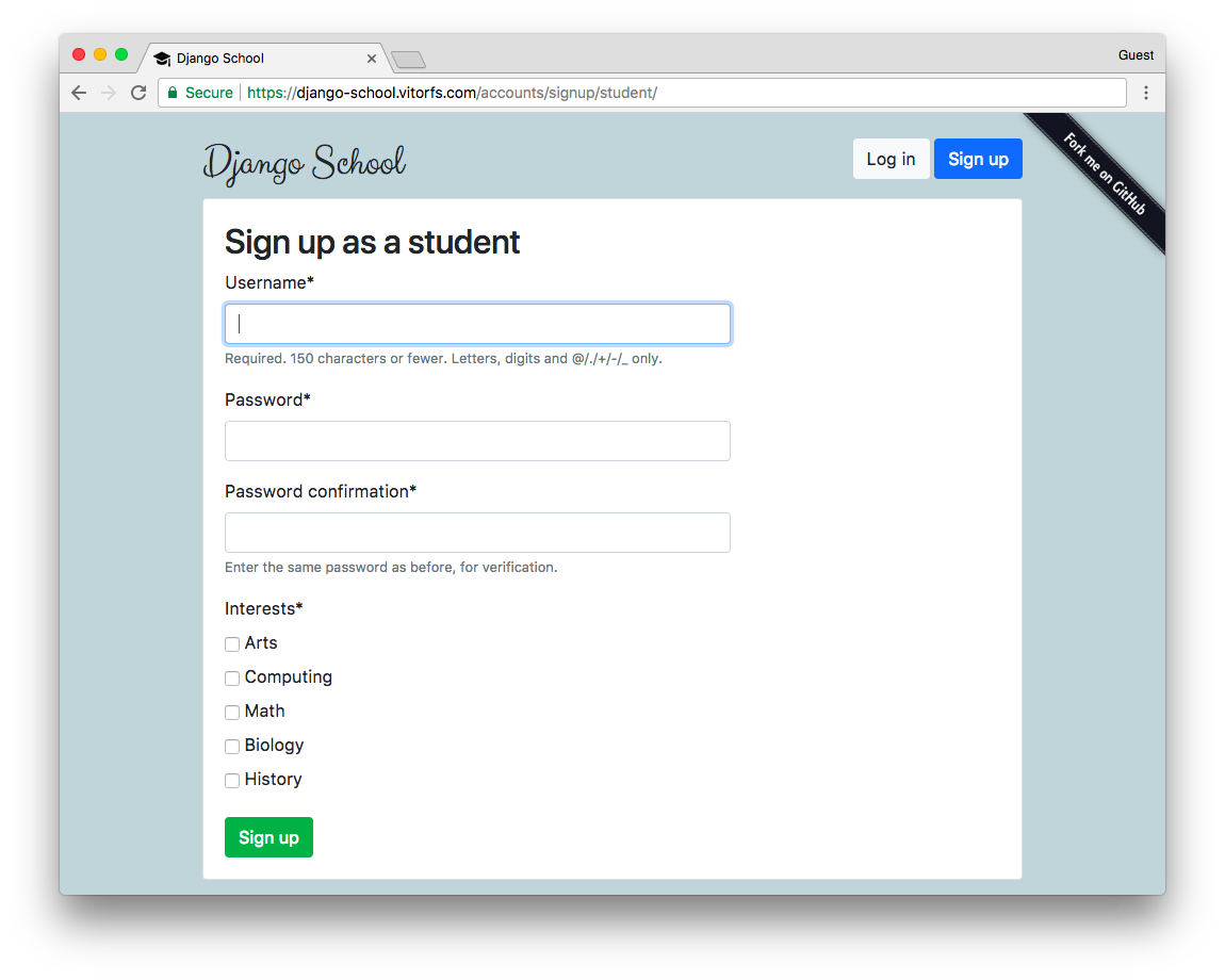 Student Sign Up