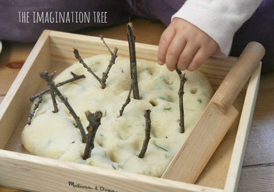 natural materials in herbal play dough