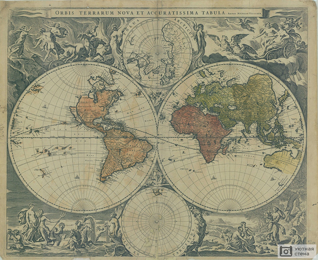 Древняя карта мира 15 века
