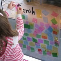 Colourful Cellophane Sticky Art7 nursery rhyme activities for kids