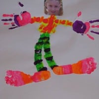 Kids painting a picture of themselves painting me