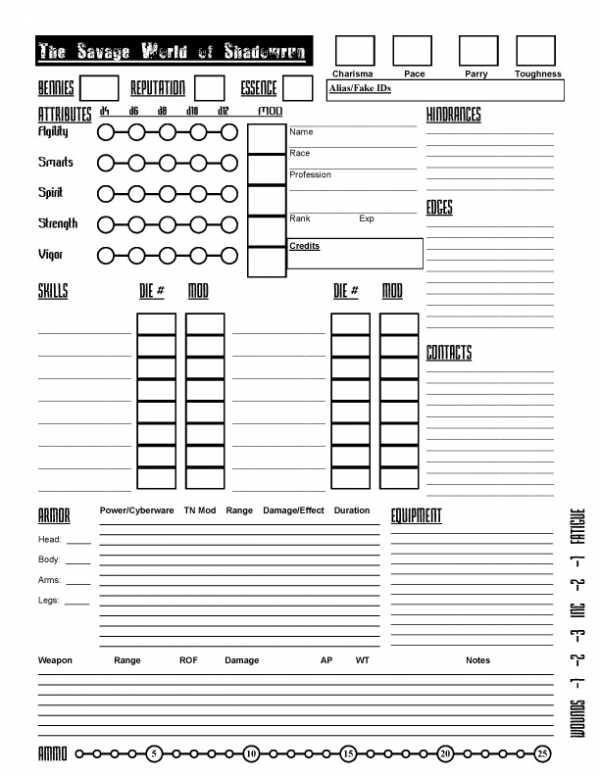 Pathfinder бланк персонажа электронный вариант