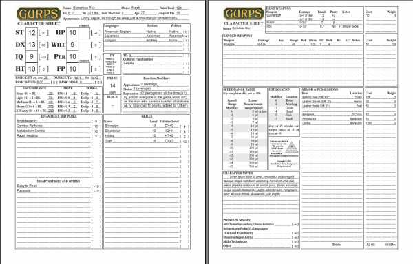 Pathfinder бланк персонажа электронный вариант