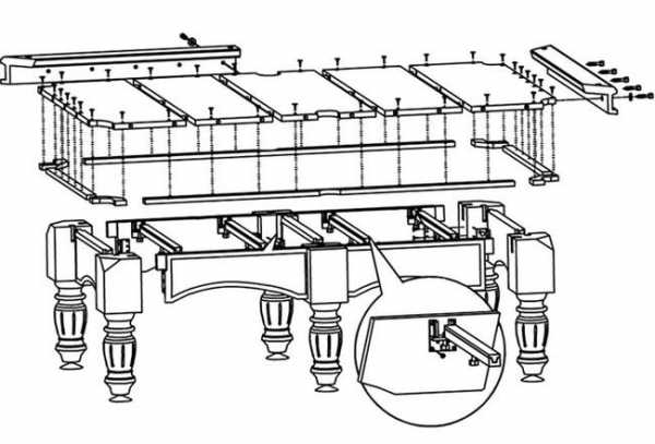 Бильярдный стол чертеж с размерами