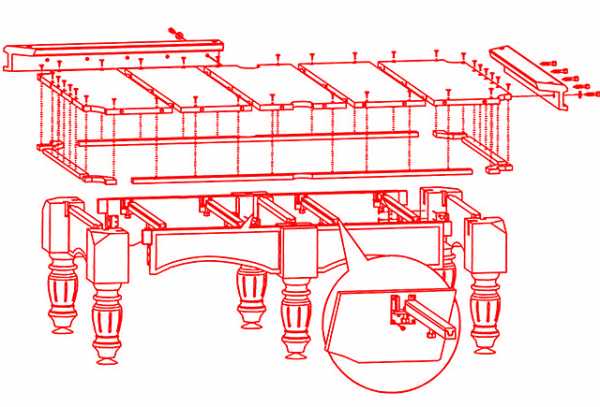 Бильярдный стол чертеж с размерами